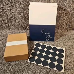VNS Ceations. 100 Navy , Blank Thank your Cards.